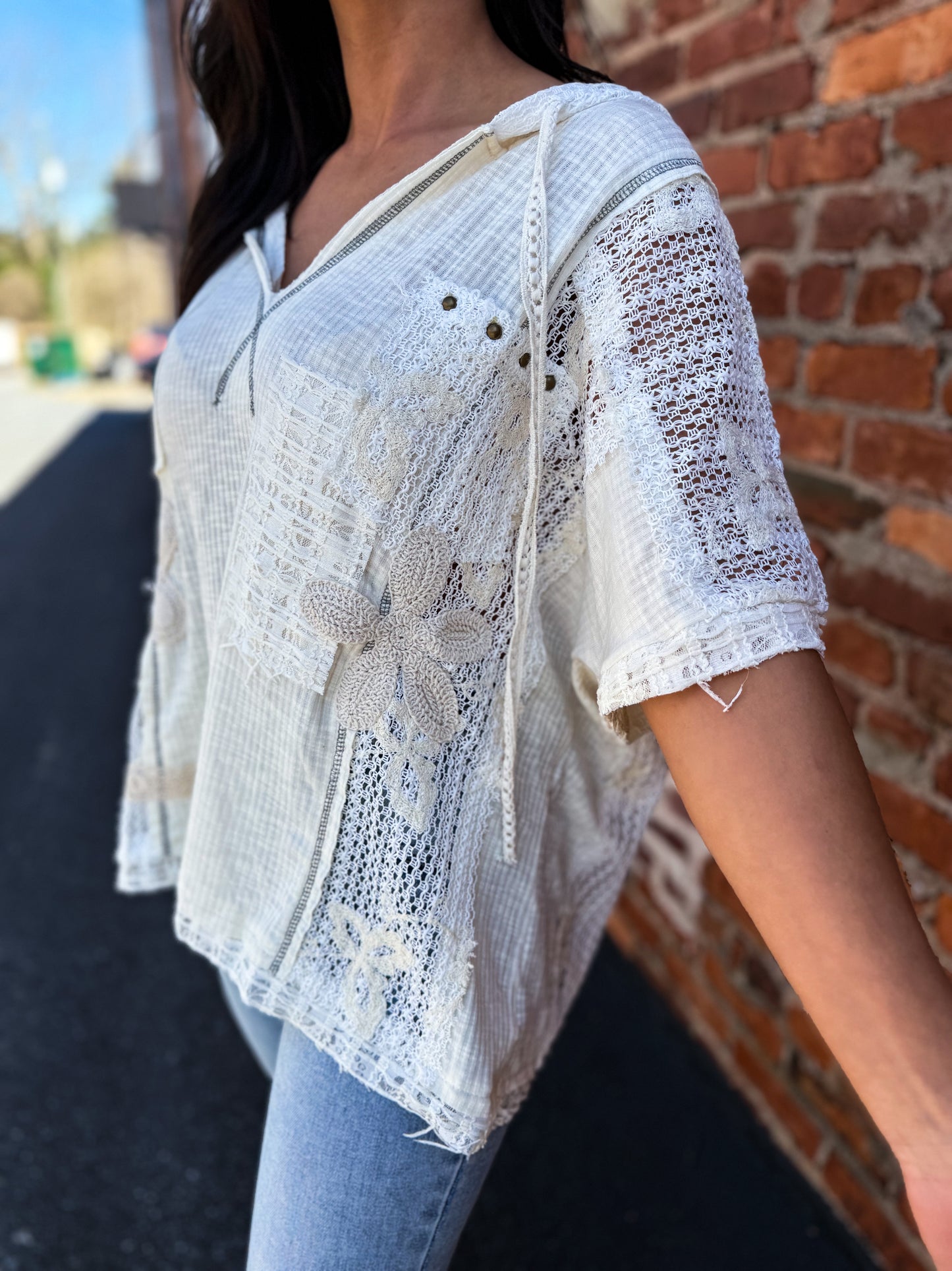 Natural Floral Top