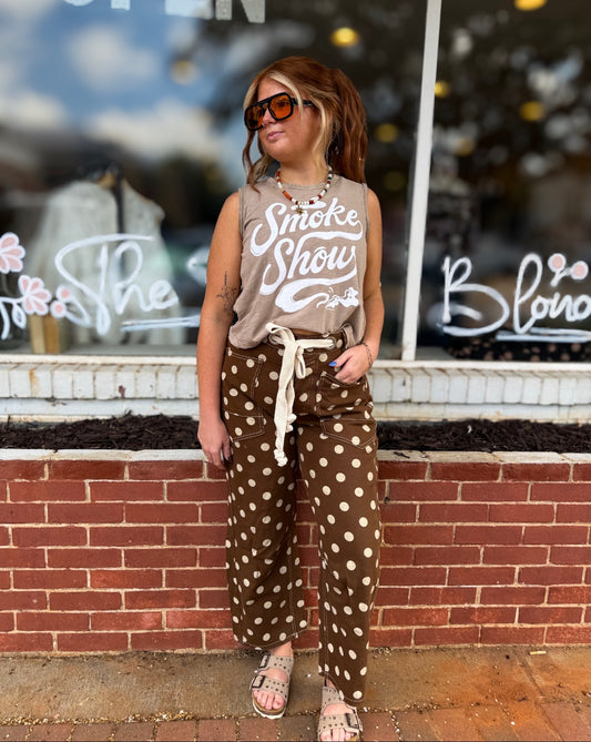 Mocha Polka Dot Pants