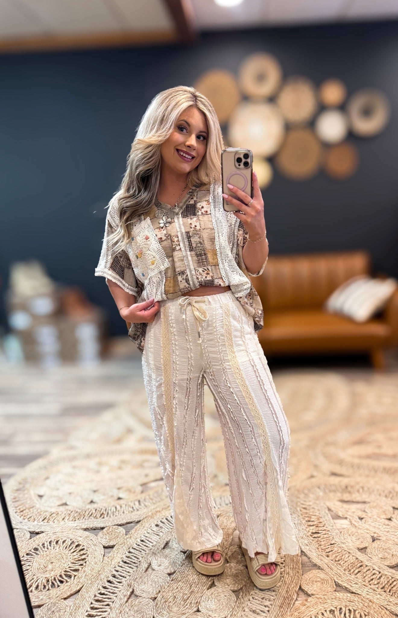 Ivory/beige multi Top
