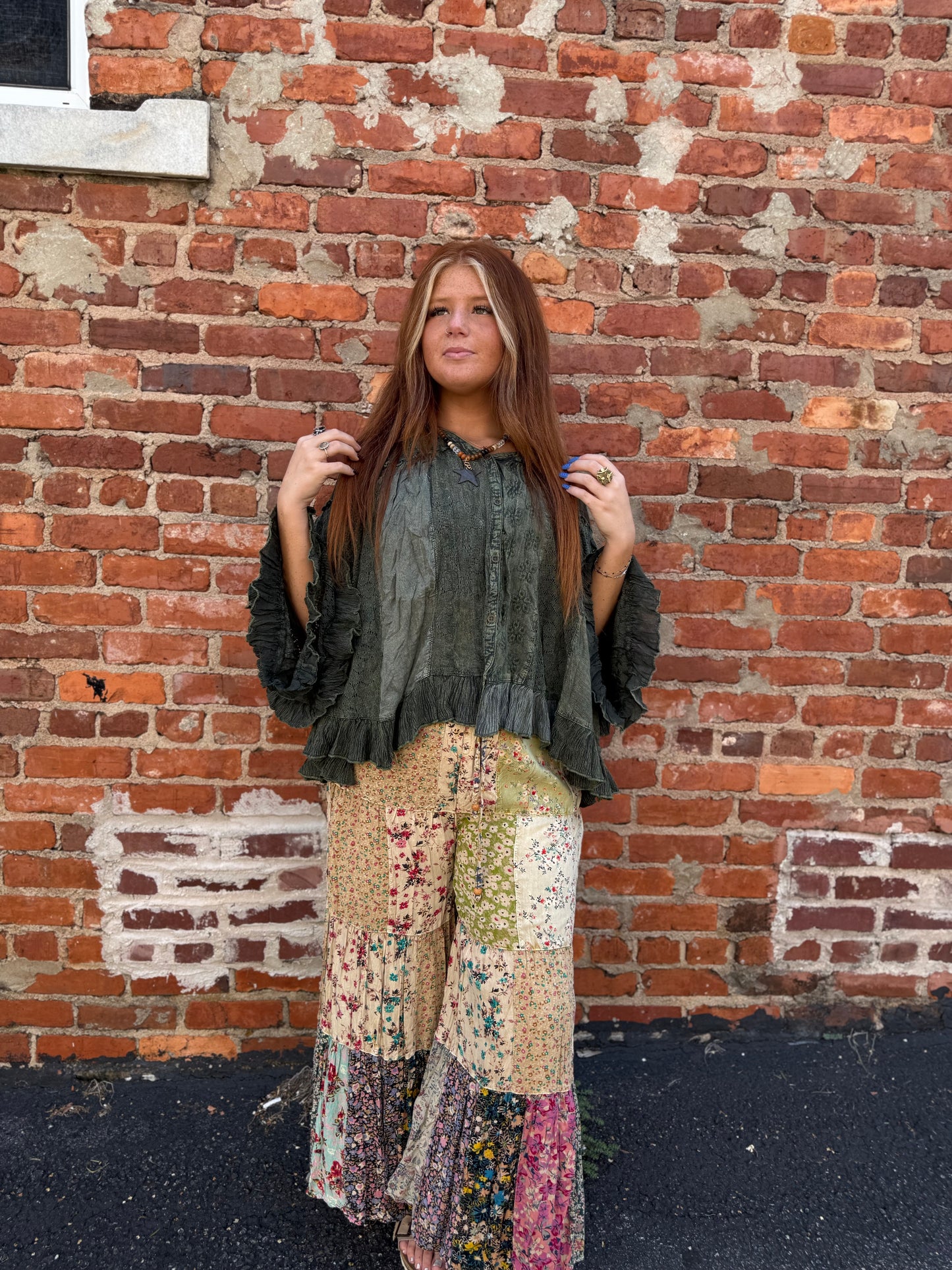 Basil Ruffle Top