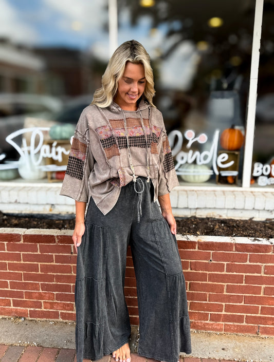 Black Slub Pants