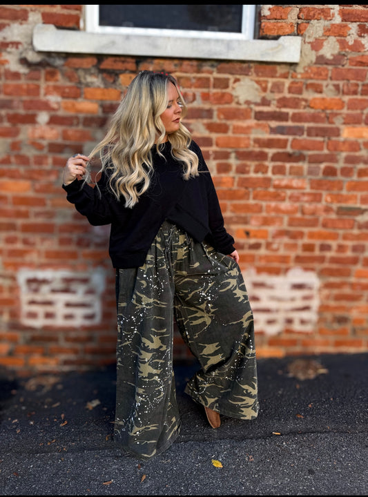 Camo Paint Splatter Pants