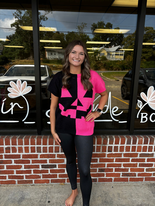Pink Pumpkin Sweater Vest