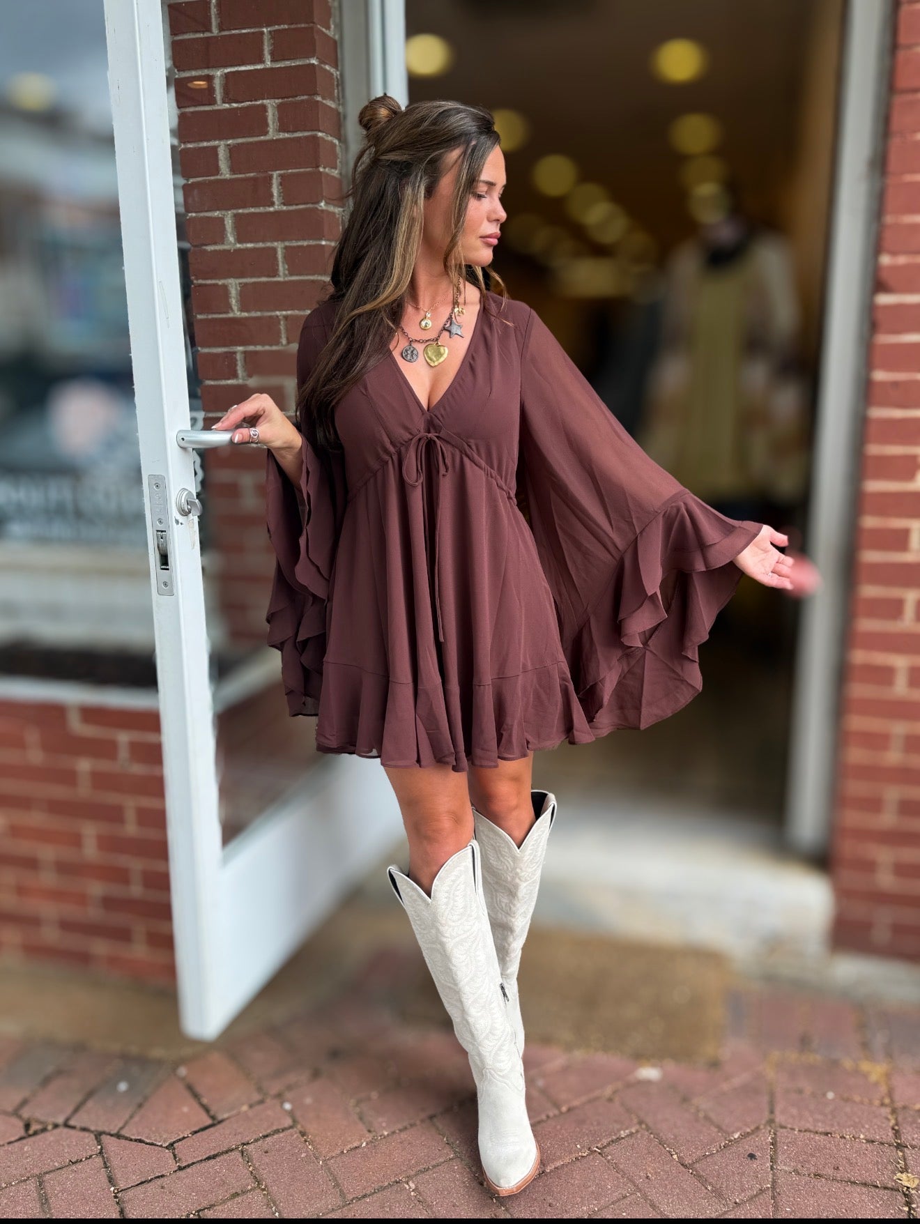 Dark Brown Mini Dress