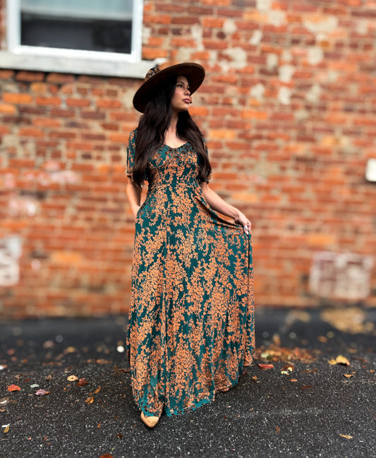 Jade Velvet Maxi Dress