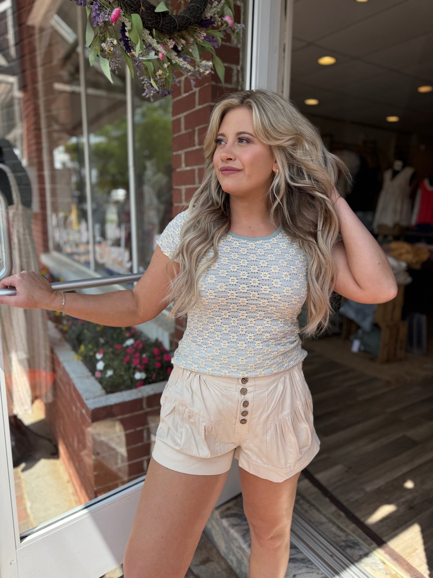 Bone Button Shorts