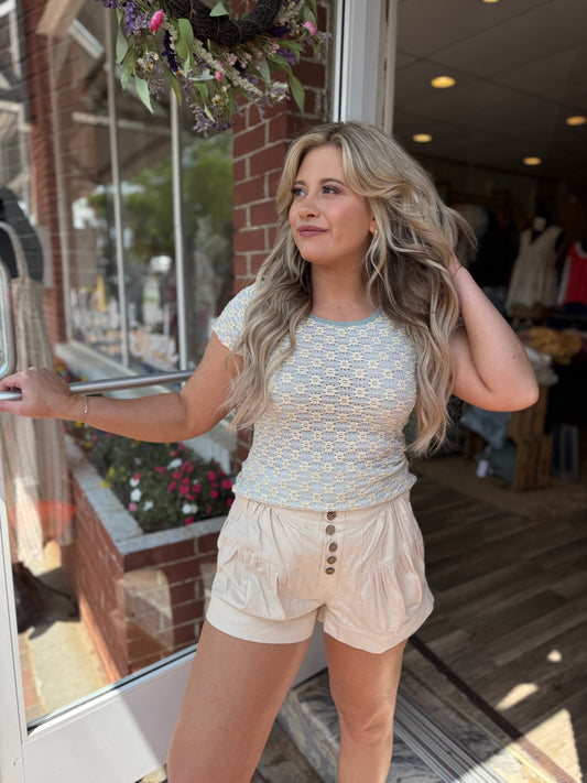 Bone Button Shorts
