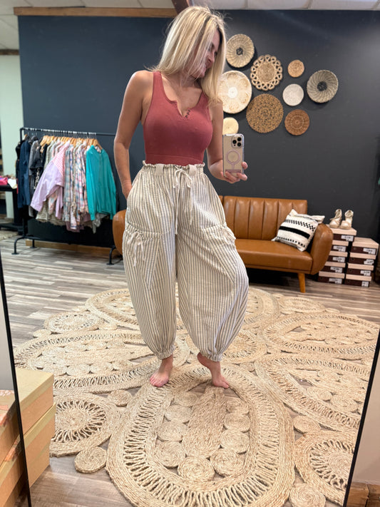 Oatmeal Stripe Pants