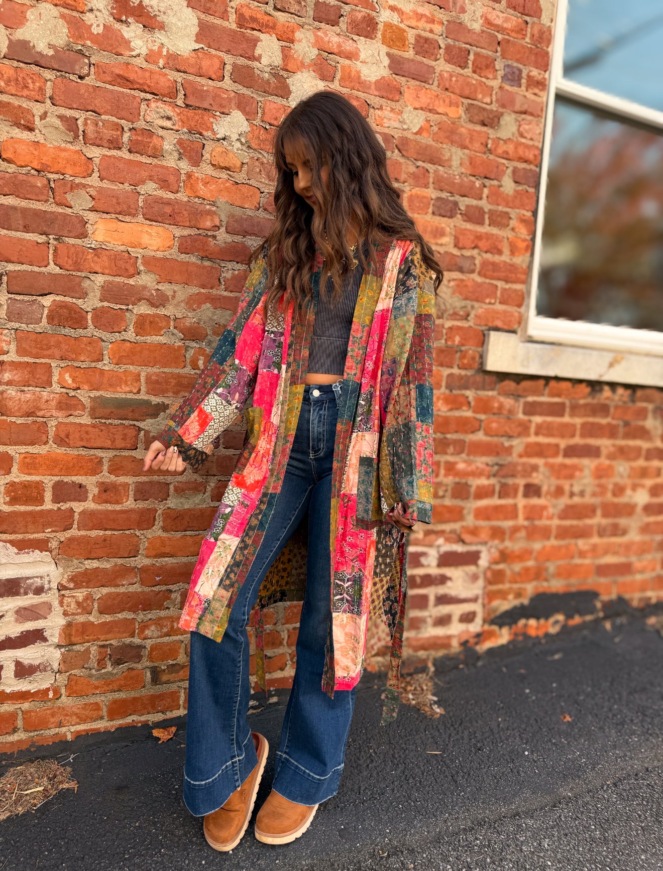 Taupe Pink Multi Kimono