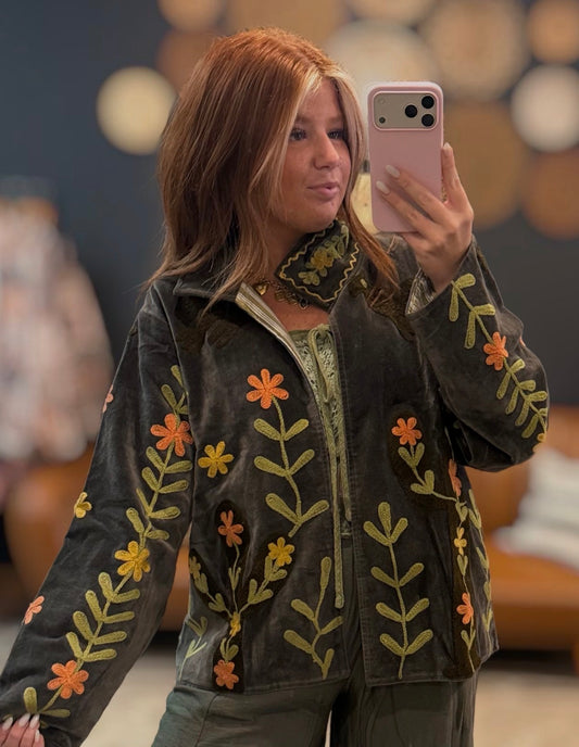 Charcoal Velvet Jacket