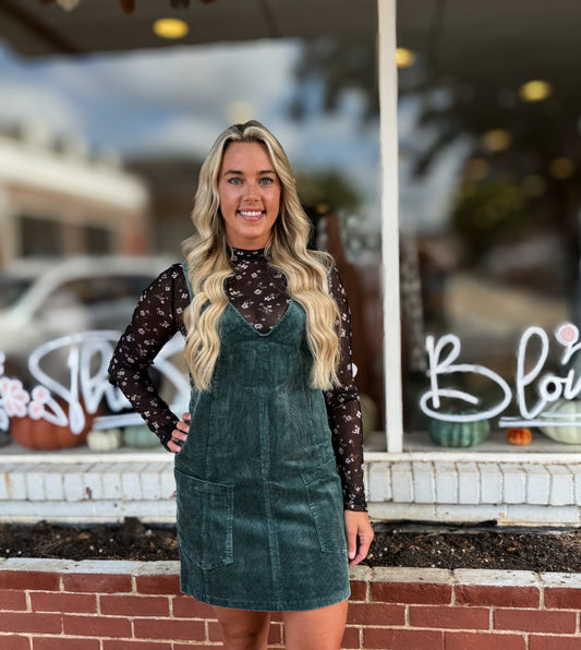 Hunter Green Corduroy Dress