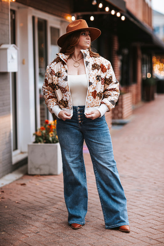Brown Multi Patch Jacket