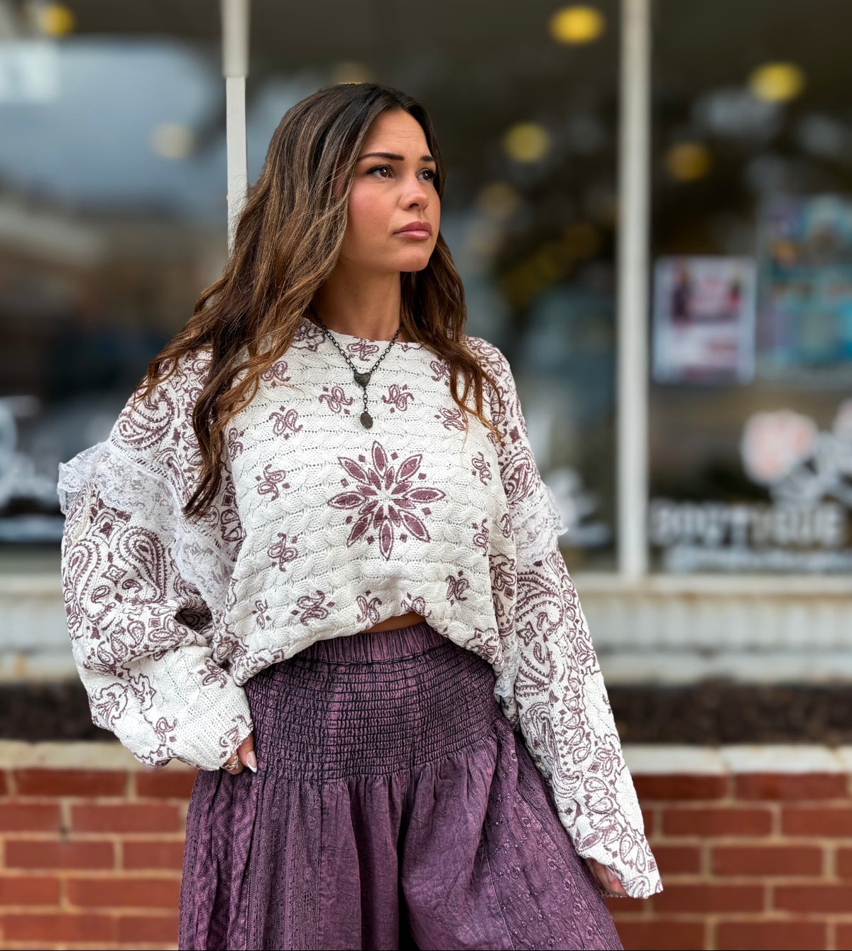 Cream/Choco Multi Sweater