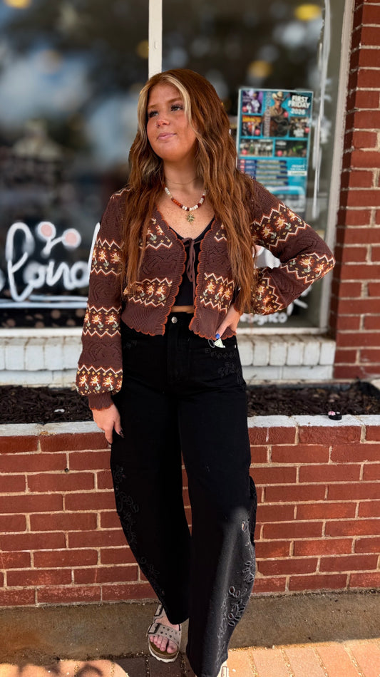 Coffee Bean Tie Sweater