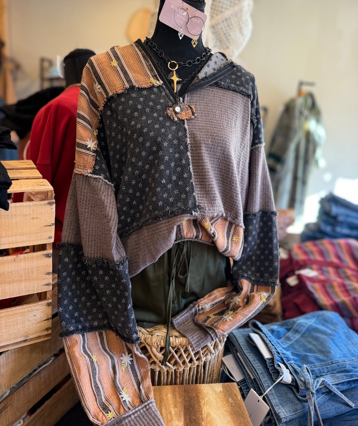 Choco Patchwork Hoodie