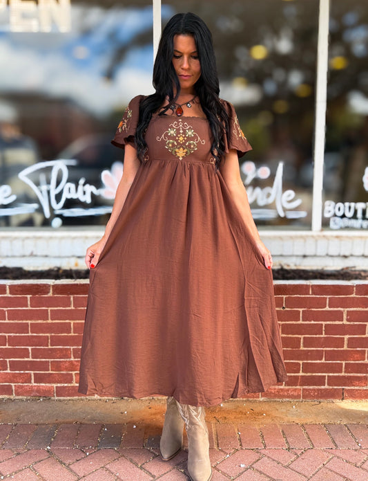 Chocolate Emb Dress