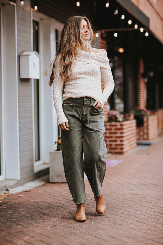 Deep Forest Barrel Jeans