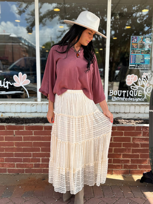 Deep Rose Half Sleeve Top