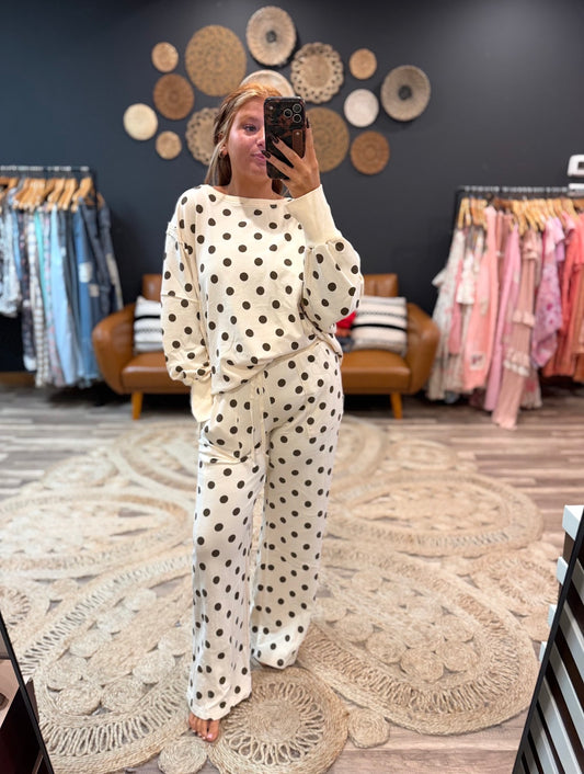 Oatmeal Polka Dot Top