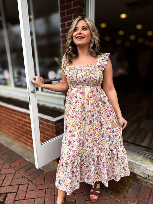Multi Flutter Sleeve Dress