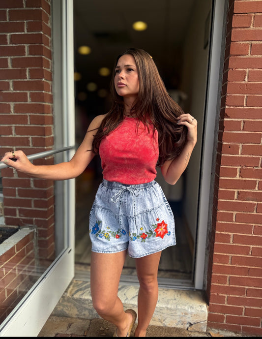 Acid Blue Denim Shorts