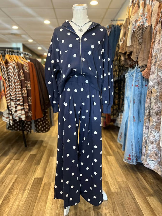 Navy/Cream Dot Pants