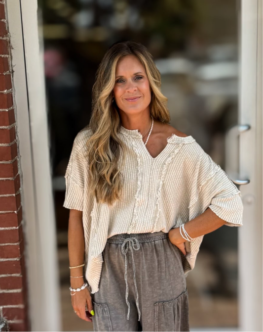 Khaki Ribbed Top