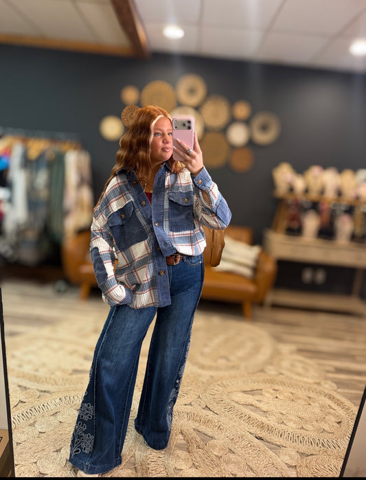 Plaid Denim Flannel