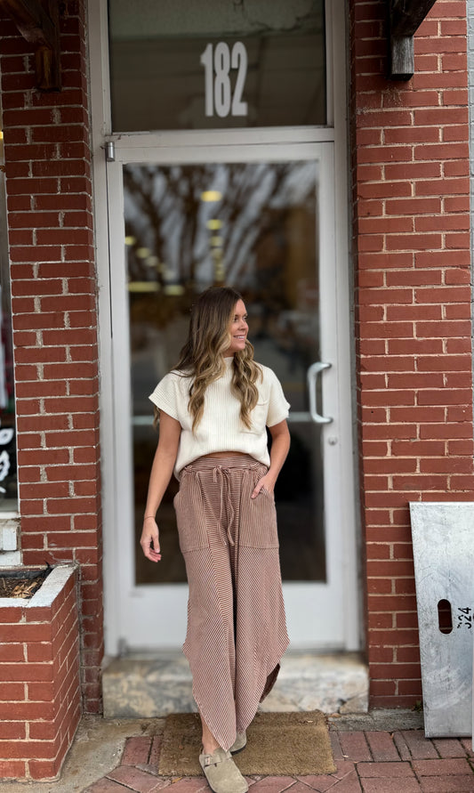 Brown Pin Stripe Pants