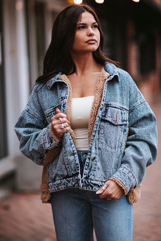 Denim Fluffy Jacket