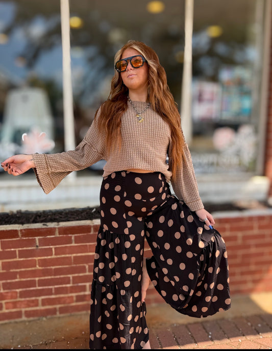 Black/Taupe Dot Pants