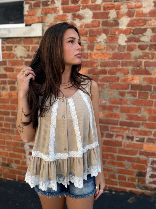 Wheat Beige Tank Top