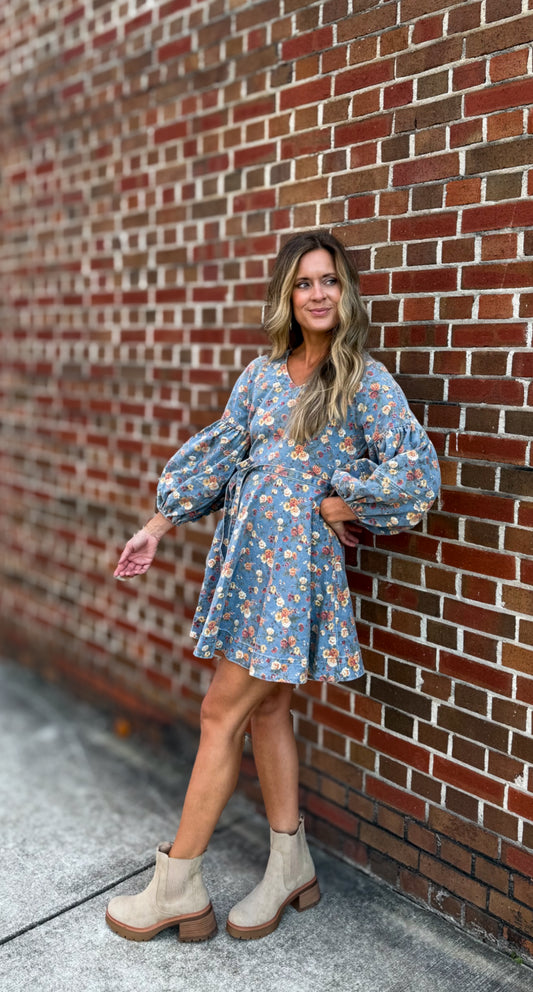 Floral Denim Dress
