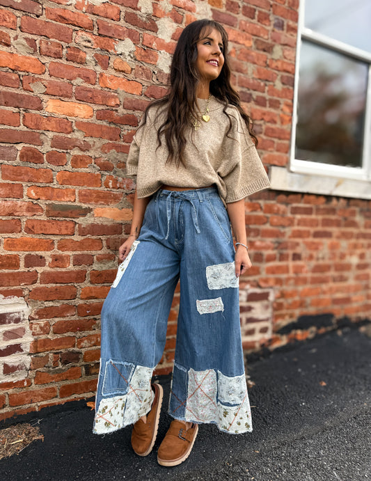 Denim Multi Stitch Pants