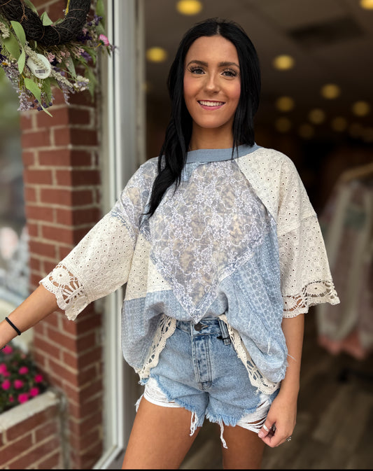 Blue Mix Top