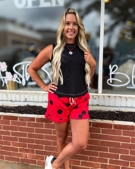 Red/Black Polka Dot Shorts