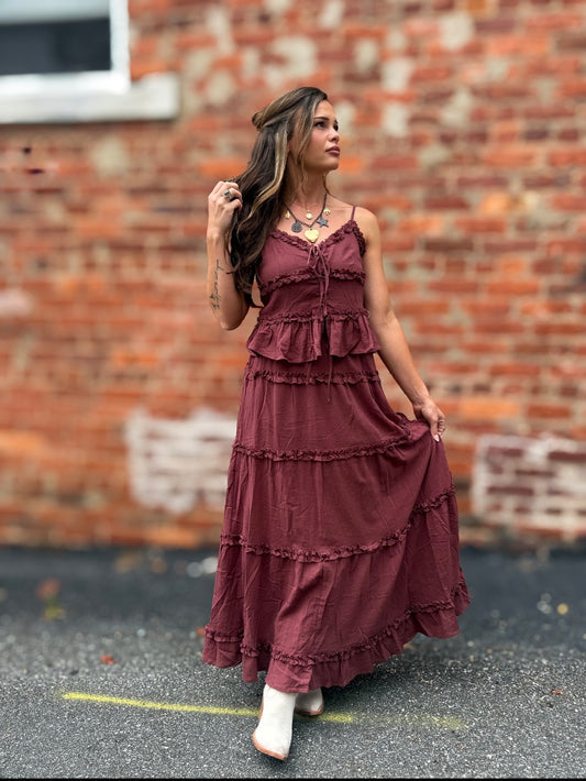 Marsala Maxi Skirt