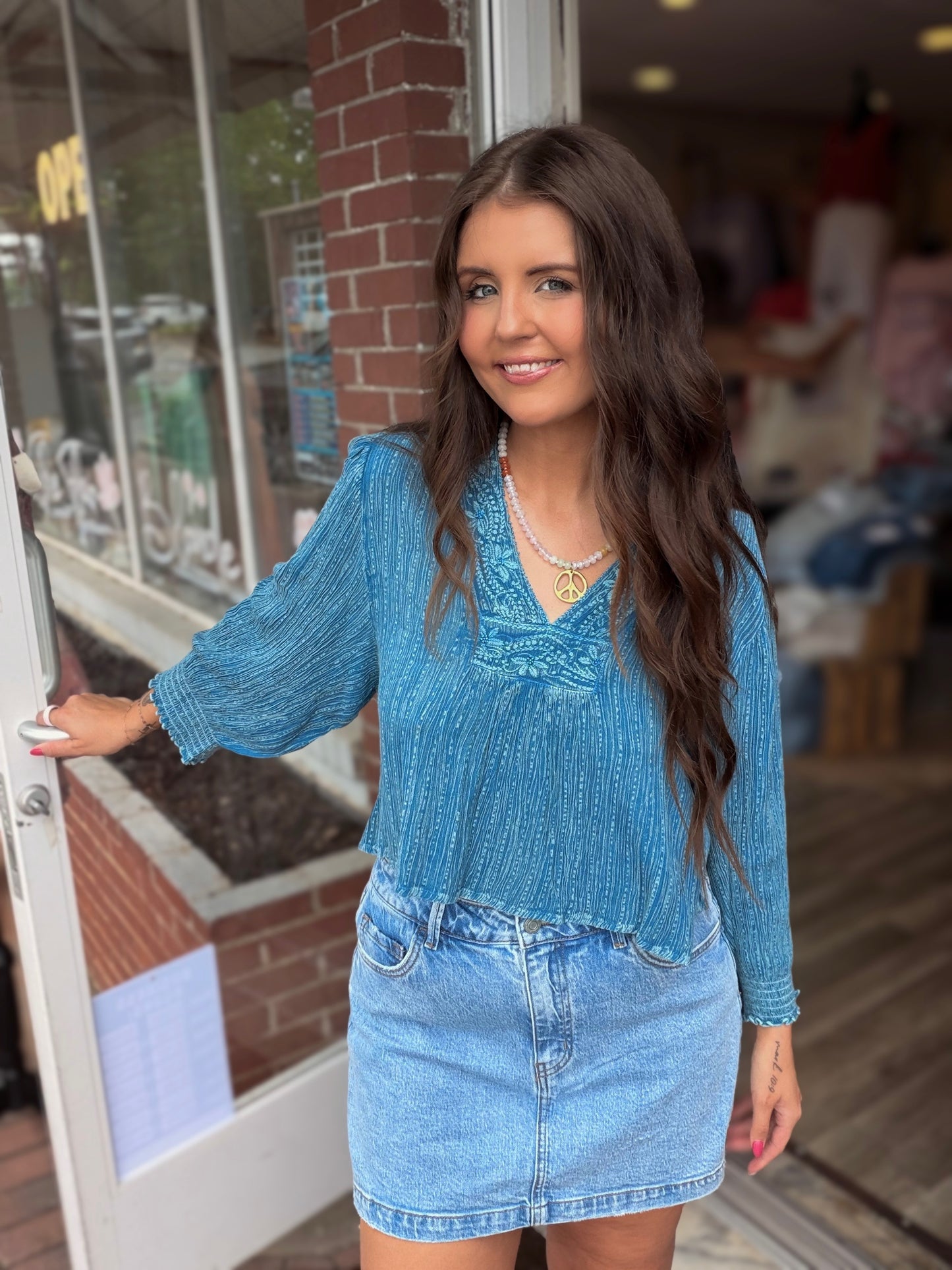Denim Blue L/S Top