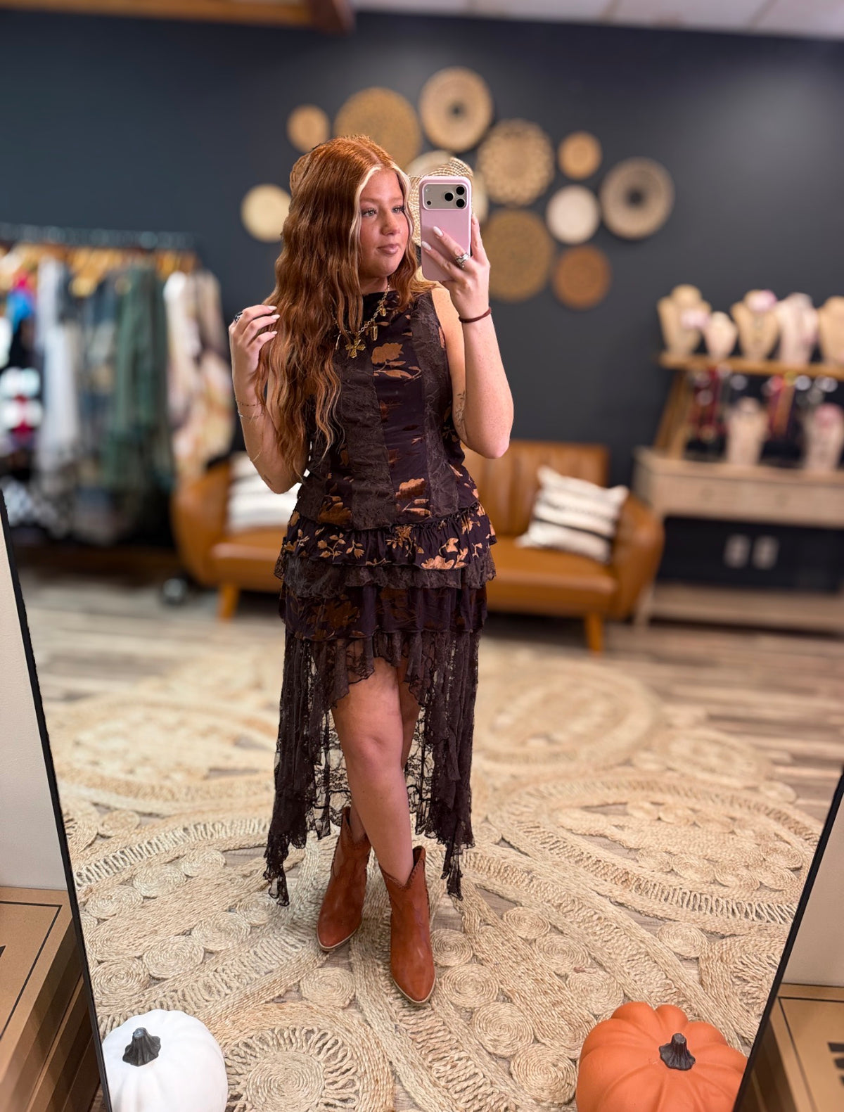 Mahogany Tiered Skirt