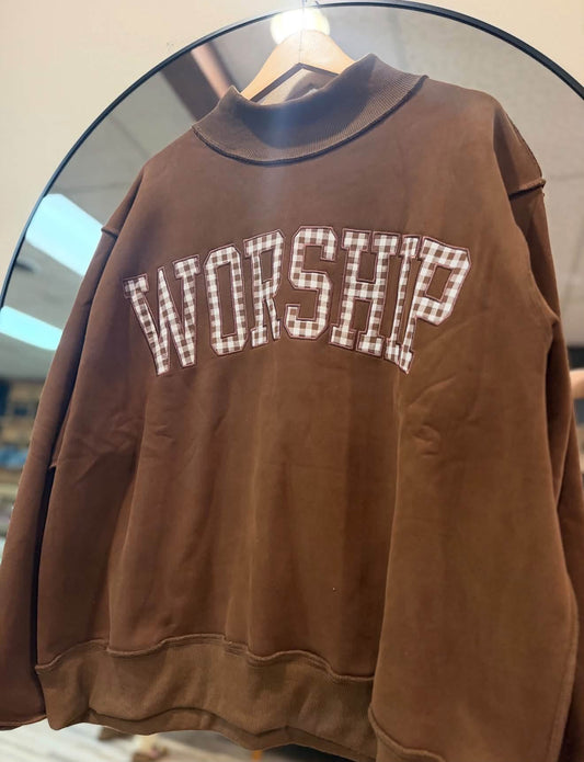 Gingham Worship Mock Neck