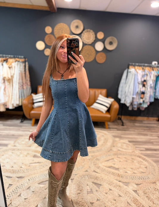 Flare Denim Dress