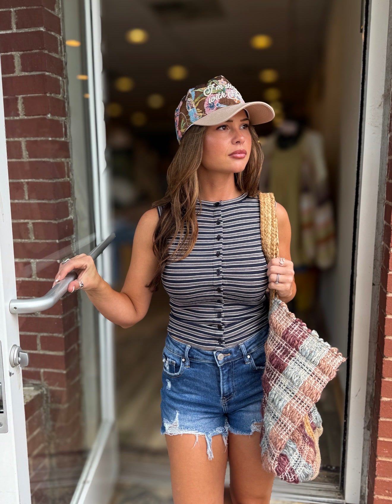 Navy Multi Knit Top