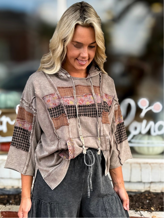 Mocha Mix Print Top