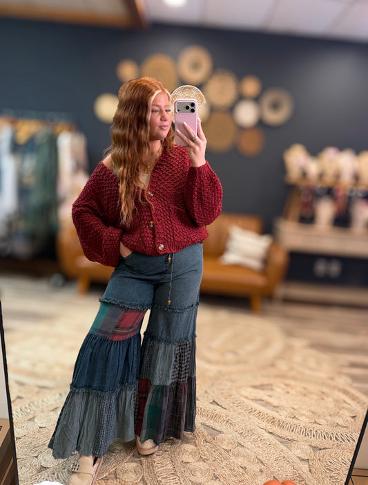 Burgundy Cardigan