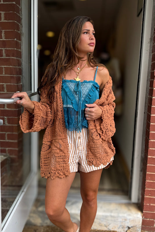 Camel Stripe Shorts