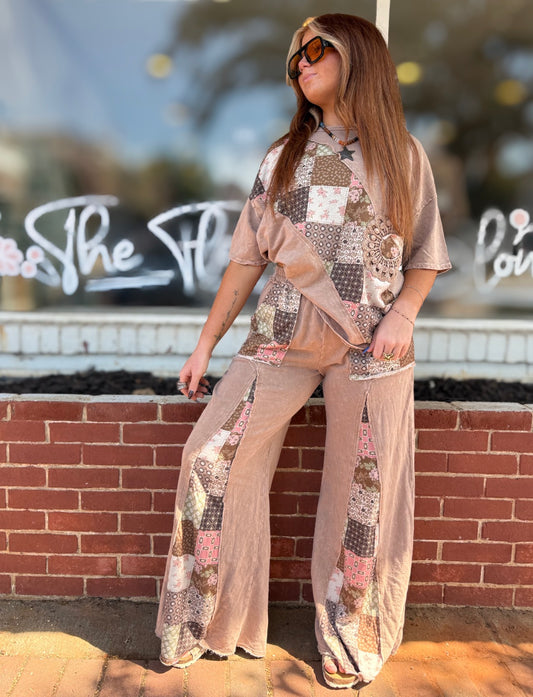 Latte Paisley Top