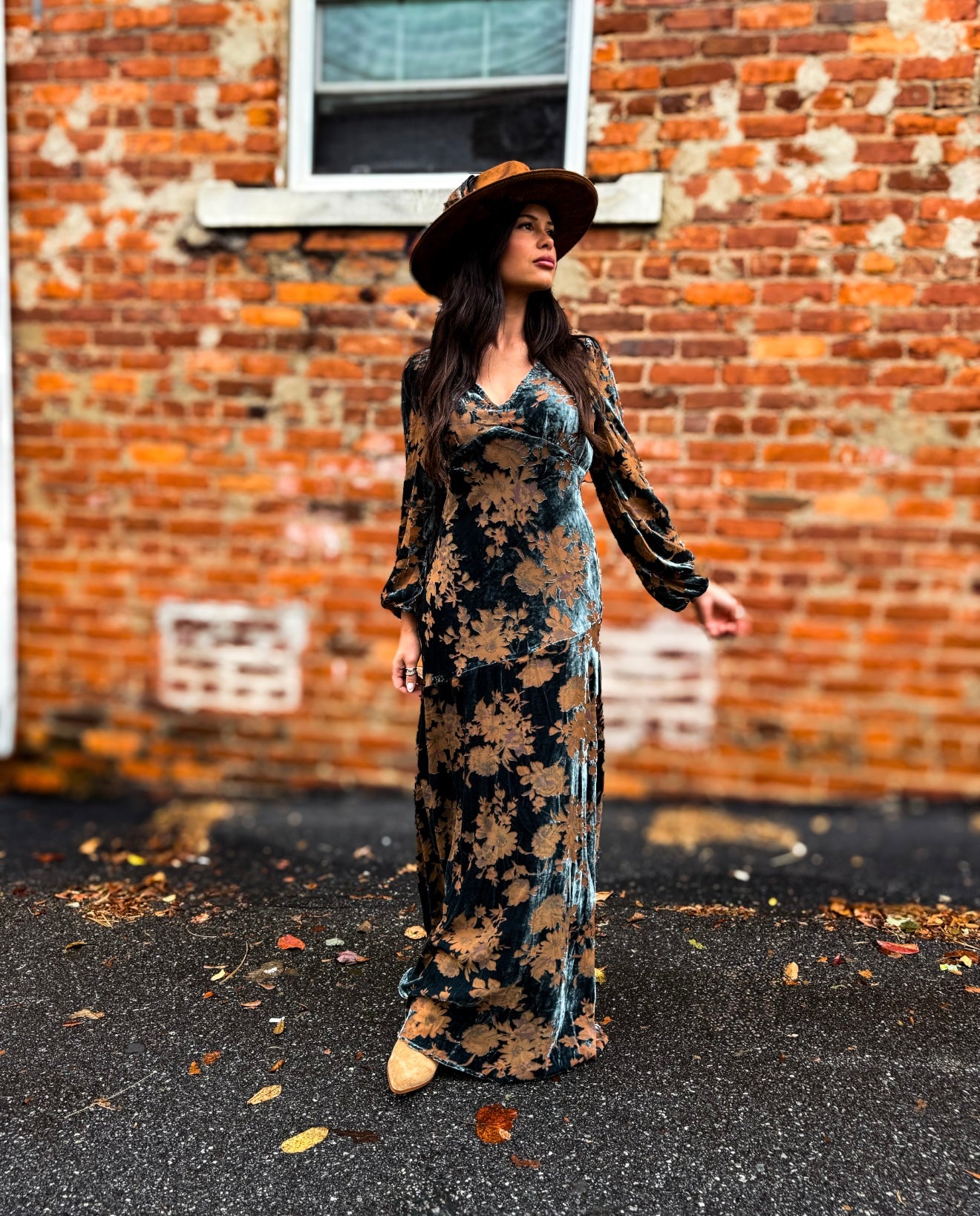 Slate Floral Maxi Dress