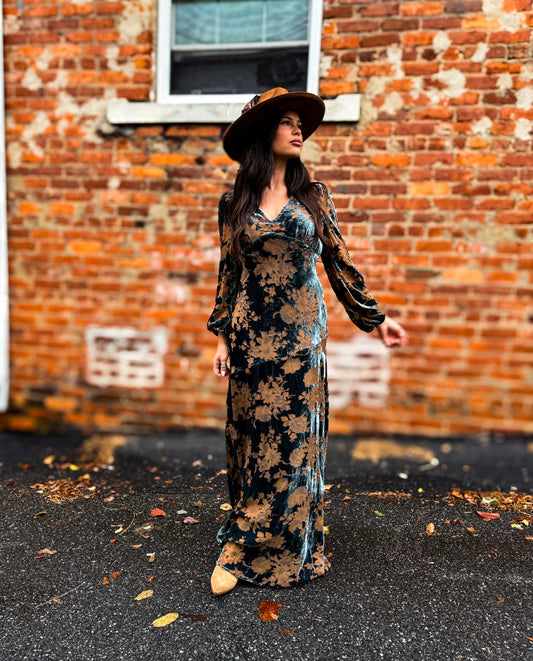 Slate Floral Maxi Dress