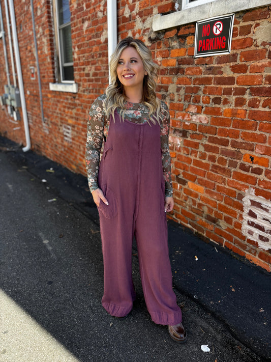 Burgendy Overalls