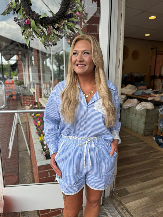 Blue Ditsy Set